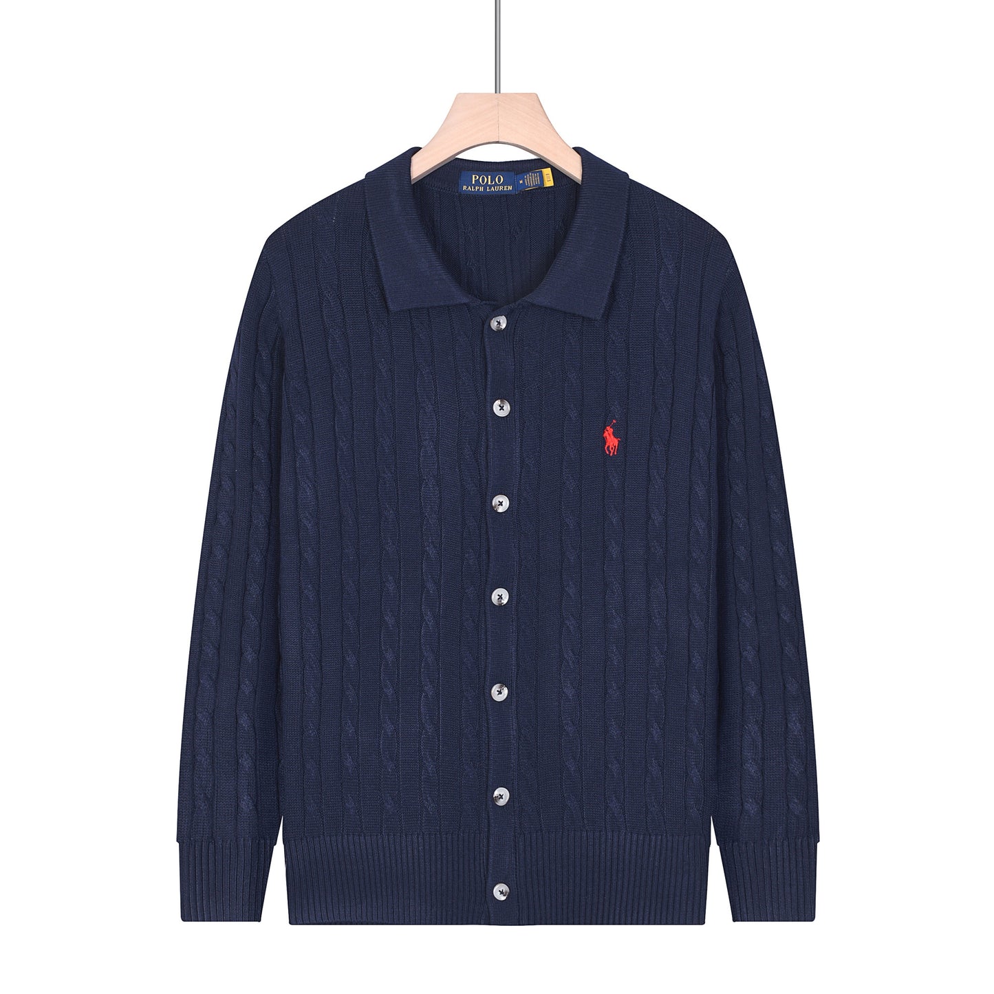 RL-Zeitloser Cardigan im Zopfmuster