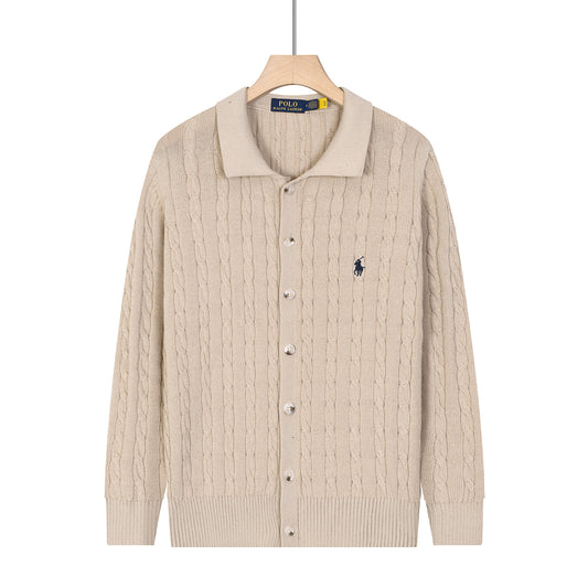 RL-Zeitloser Cardigan im Zopfmuster