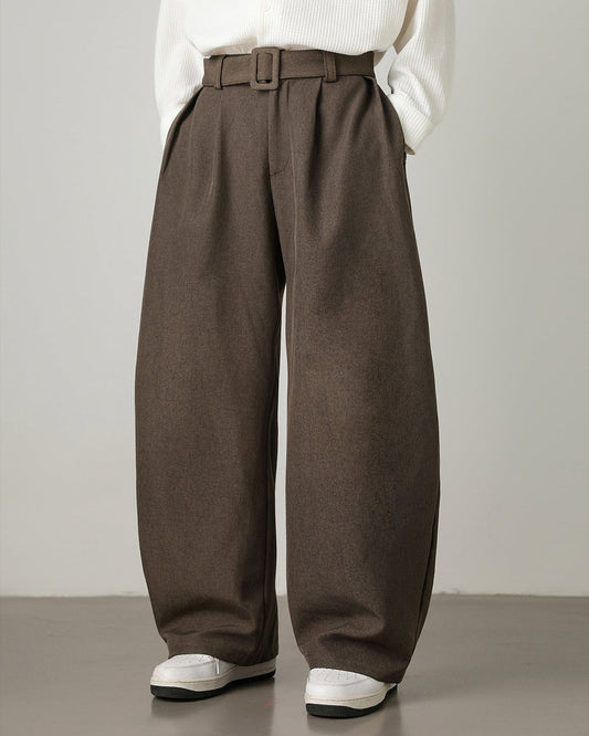 Wool-Blend Wide-Leg Trousers